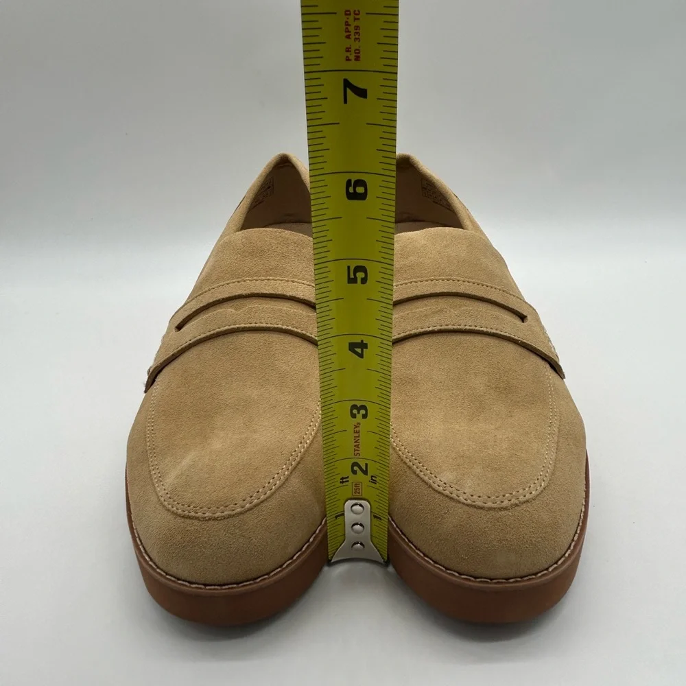 Vionic Cheryl II Tan (Sand) Suede Penny Loafers Size 12.5-13W Preppy Cottagecore
